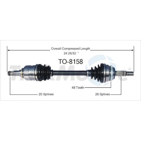Surtrack Axle Cv Axle Shaft, To-8158 TO-8158